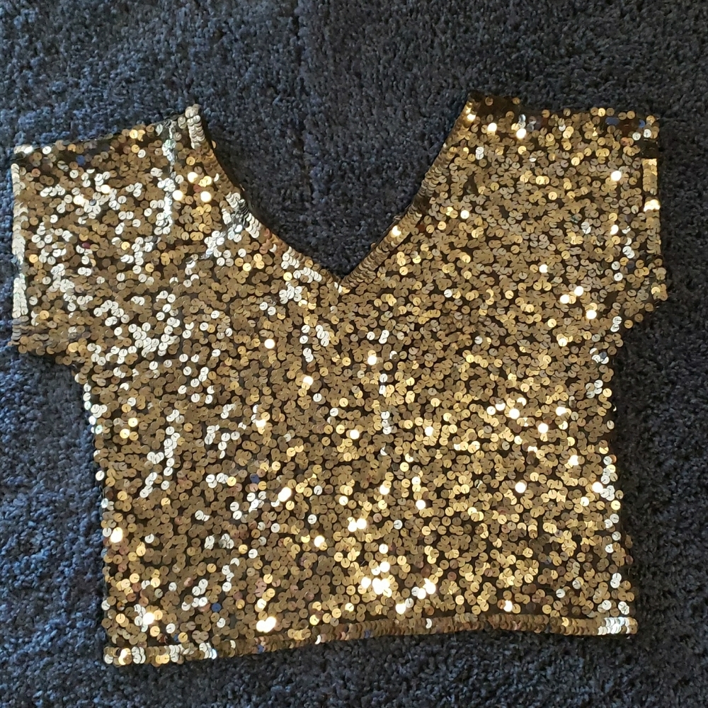 Vintage Sequined Crop Top